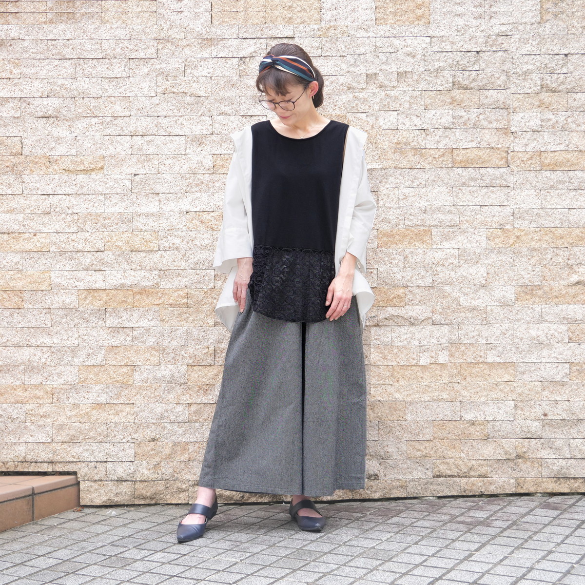 ナチュラルな佇まい＊風合いと軽やかさを楽しむ1本＊綿素材のストレートワイドパンツ＊d-pn6-2019の画像