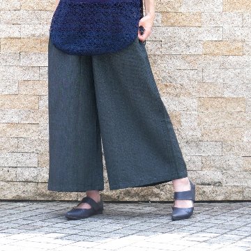 ナチュラルな佇まい＊風合いと軽やかさを楽しむ1本＊綿素材のストレートワイドパンツ＊d-pn6-2019の画像
