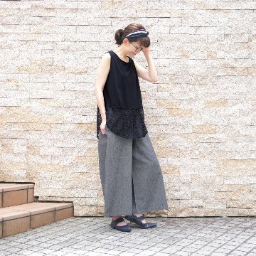 ナチュラルな佇まい＊風合いと軽やかさを楽しむ1本＊綿素材のストレートワイドパンツ＊d-pn6-2019の画像