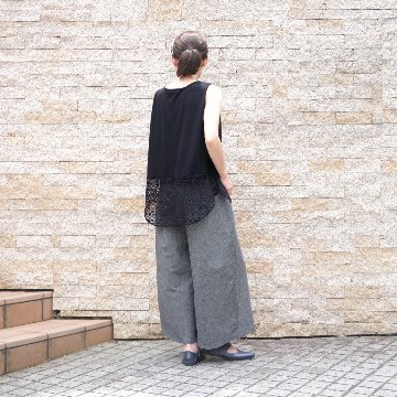 ナチュラルな佇まい＊風合いと軽やかさを楽しむ1本＊綿素材のストレートワイドパンツ＊d-pn6-2019の画像