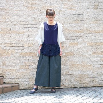 ナチュラルな佇まい＊風合いと軽やかさを楽しむ1本＊綿素材のストレートワイドパンツ＊d-pn6-2019の画像