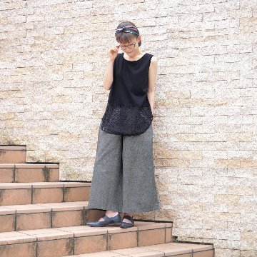 ナチュラルな佇まい＊風合いと軽やかさを楽しむ1本＊綿素材のストレートワイドパンツ＊d-pn6-2019の画像