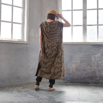 2丈から選べる＊綿素材で心地よく＊さらりと着られる＊マルチストライプ＊ゆったりAラインワンピース＊d-dr521の画像