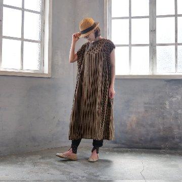 2丈から選べる＊綿素材で心地よく＊さらりと着られる＊マルチストライプ＊ゆったりAラインワンピース＊d-dr521の画像