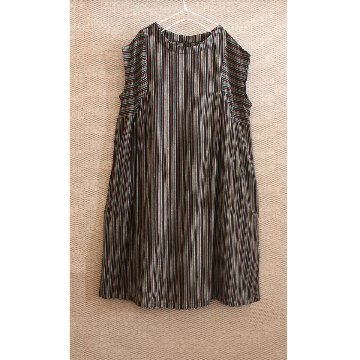 2丈から選べる＊綿素材で心地よく＊さらりと着られる＊マルチストライプ＊ゆったりAラインワンピース＊d-dr521の画像