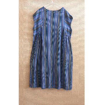 2丈から選べる＊綿素材で心地よく＊さらりと着られる＊マルチストライプ＊ゆったりAラインワンピース＊d-dr521の画像