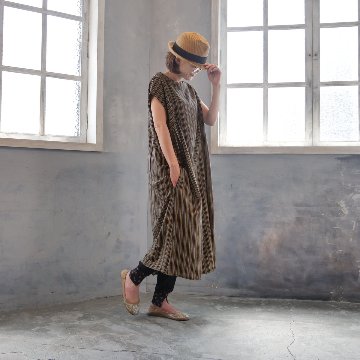 2丈から選べる＊綿素材で心地よく＊さらりと着られる＊マルチストライプ＊ゆったりAラインワンピース＊d-dr521の画像