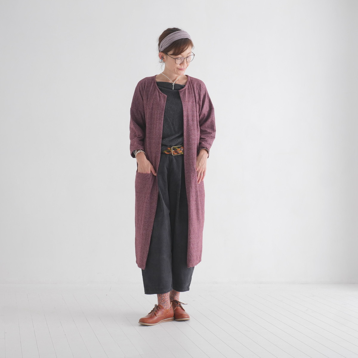 フロントオープン＊軽やか大人カジュアル＊シーズンレスに活躍＊綿素材＊ロング＊羽織り＊カーディガン＊の画像
