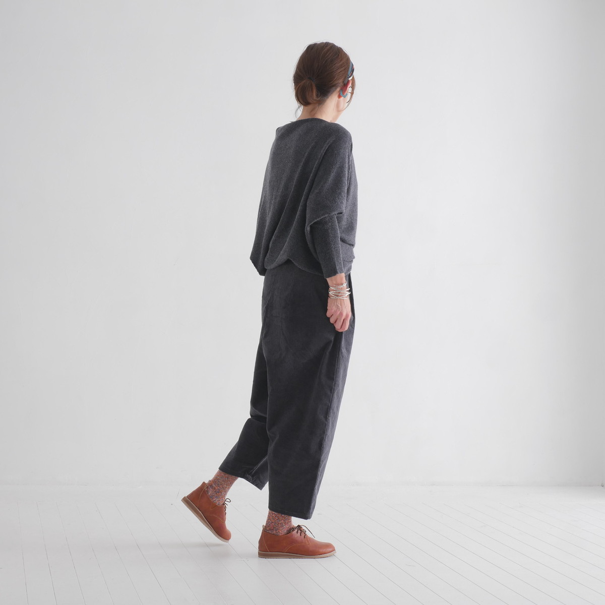 軽く暖かい天然素材＊カシミヤ＊やわらかアシンメトリートップス＊上品シルエットの大人カジュアル＊d-tp528の画像