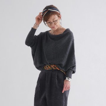 軽く暖かい天然素材＊カシミヤ＊やわらかアシンメトリートップス＊上品シルエットの大人カジュアル＊d-tp528の画像