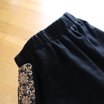 インド刺繍リボンのポケットが揺れる＊ふんわり大人可愛い＊ふんわり暖か裏起毛＊バルーンスカート＊ d-sk511の画像