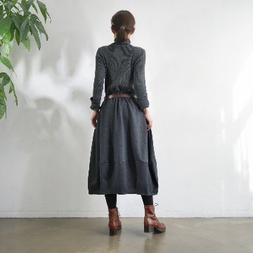 インド刺繍リボンのポケットが揺れる＊ふんわり大人可愛い＊ふんわり暖か裏起毛＊バルーンスカート＊ d-sk511の画像