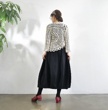 インド刺繍リボンのポケットが揺れる＊ふんわり大人可愛い＊ふんわり暖か裏起毛＊バルーンスカート＊ d-sk511の画像