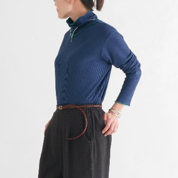 ロングシーズン活躍＊メロウ仕上げがアクセント＊リブ素材＊タートルネックトップス＊d-tp3001の画像
