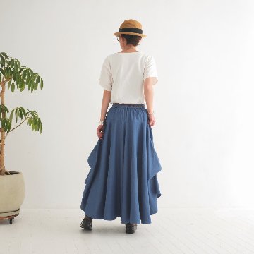  【自由にアレンジスカート】デニム～denim～どんなコーデも自由自在にデザインができる＊変形＊バルーン＊立体ロングスカート＊d-sk2003の画像