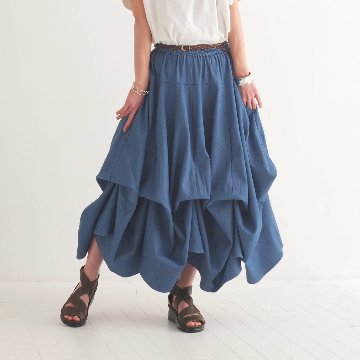  【自由にアレンジスカート】デニム～denim～どんなコーデも自由自在にデザインができる＊変形＊バルーン＊立体ロングスカート＊d-sk2003の画像