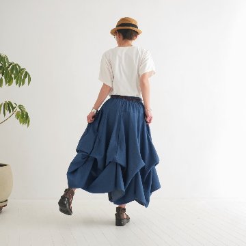  【自由にアレンジスカート】デニム～denim～どんなコーデも自由自在にデザインができる＊変形＊バルーン＊立体ロングスカート＊d-sk2003の画像