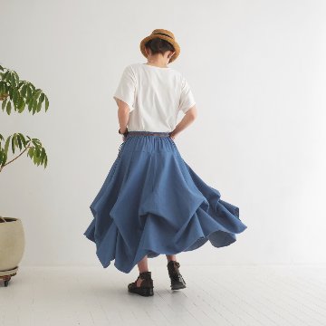  【自由にアレンジスカート】デニム～denim～どんなコーデも自由自在にデザインができる＊変形＊バルーン＊立体ロングスカート＊d-sk2003の画像