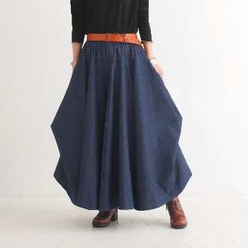  【自由にアレンジスカート】デニム～denim～どんなコーデも自由自在にデザインができる＊変形＊バルーン＊立体ロングスカート＊d-sk2003の画像