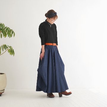  【自由にアレンジスカート】デニム～denim～どんなコーデも自由自在にデザインができる＊変形＊バルーン＊立体ロングスカート＊d-sk2003の画像