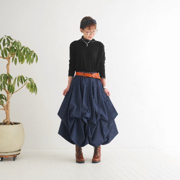  【自由にアレンジスカート】デニム～denim～どんなコーデも自由自在にデザインができる＊変形＊バルーン＊立体ロングスカート＊d-sk2003の画像