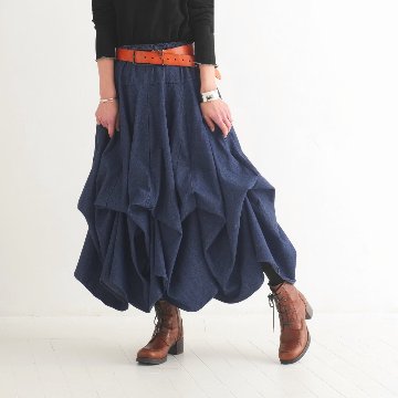  【自由にアレンジスカート】デニム～denim～どんなコーデも自由自在にデザインができる＊変形＊バルーン＊立体ロングスカート＊d-sk2003の画像