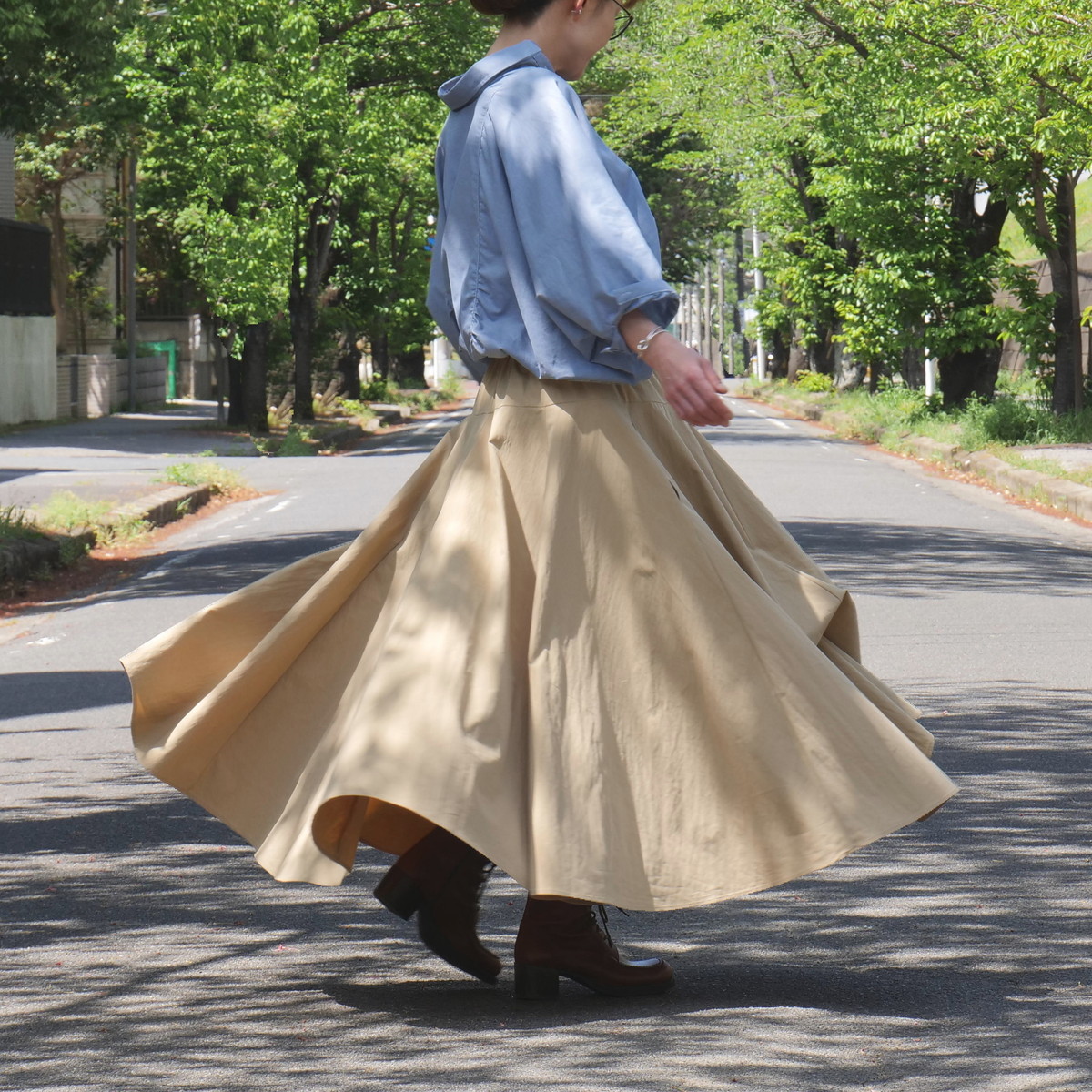 新作【自由にアレンジスカート】軽くて涼しい春夏素材【自由にアレンジスカート】販売枚数1500枚突破＊ファイン～Fine～360度＊どんなコーデも自由自在にアレンジ＊ベージュ＊d-sk2004の画像