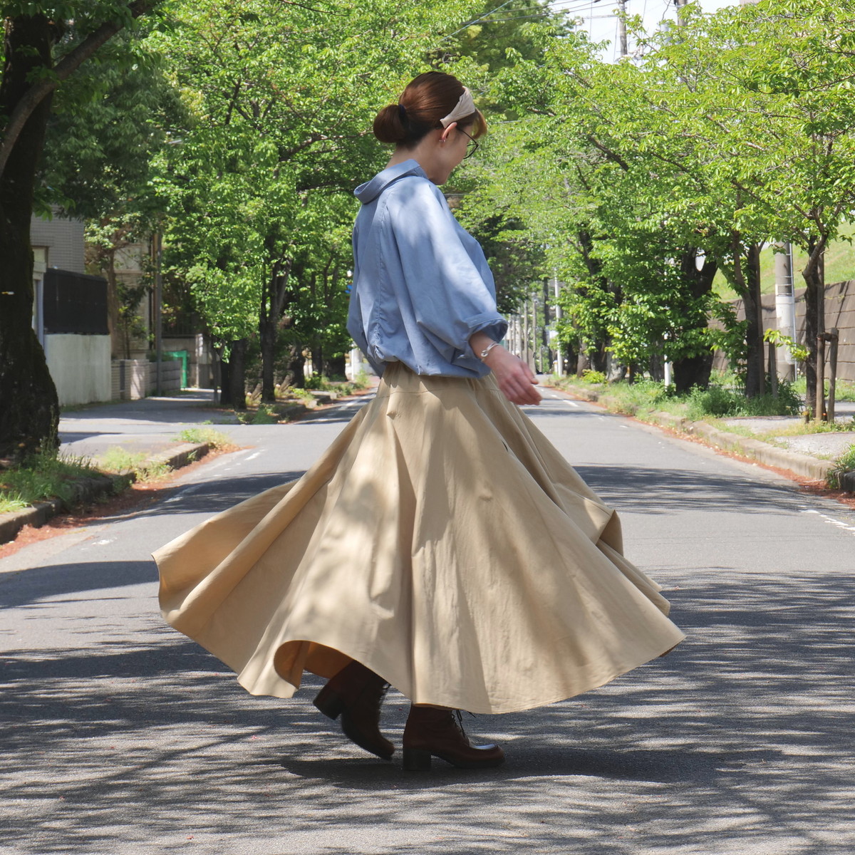 新作【自由にアレンジスカート】軽くて涼しい春夏素材【自由にアレンジスカート】販売枚数1500枚突破＊ファイン～Fine～360度＊どんなコーデも自由自在にアレンジ＊ベージュ＊d-sk2004の画像