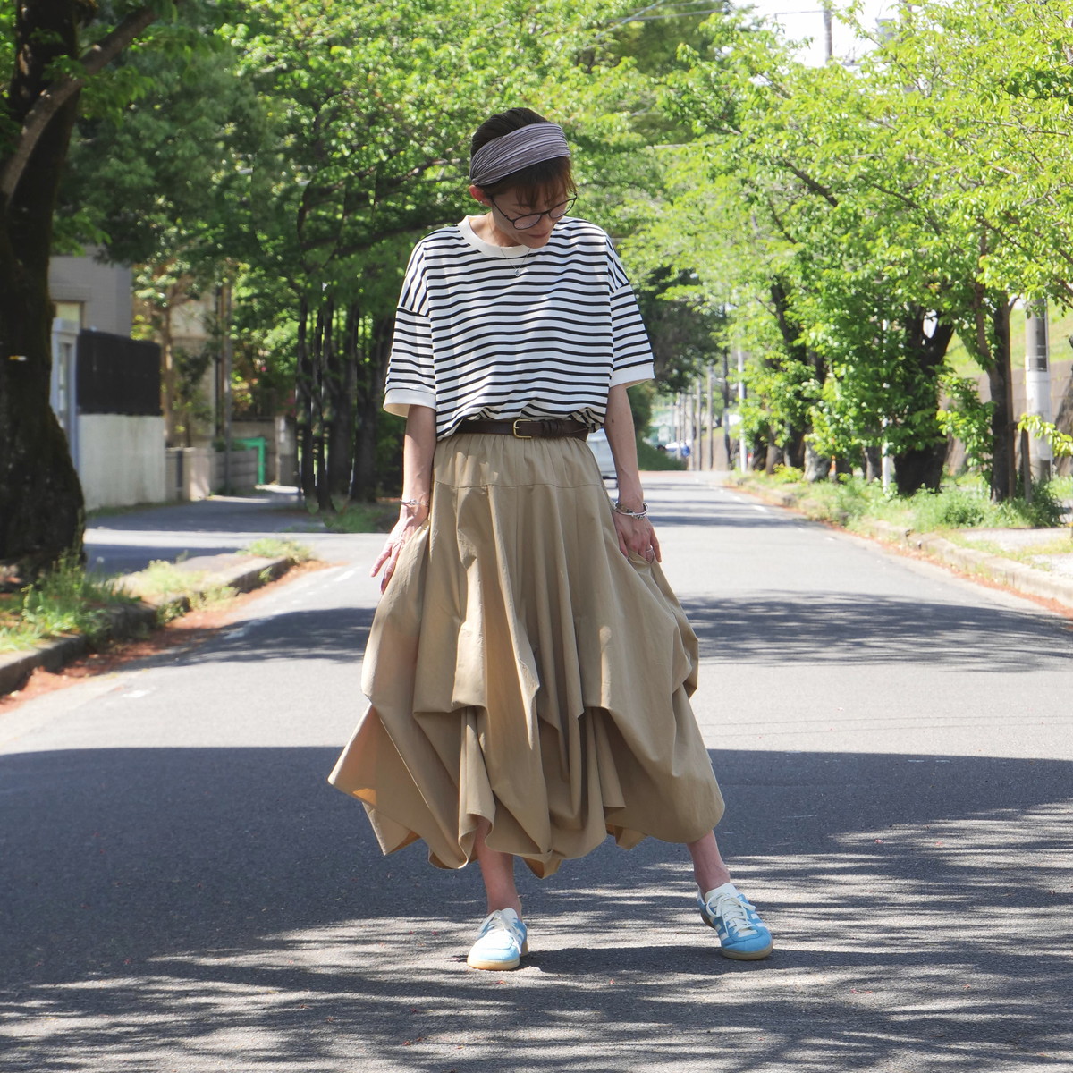 新作【自由にアレンジスカート】軽くて涼しい春夏素材【自由にアレンジスカート】販売枚数1500枚突破＊ファイン～Fine～360度＊どんなコーデも自由自在にアレンジ＊ベージュ＊d-sk2004の画像