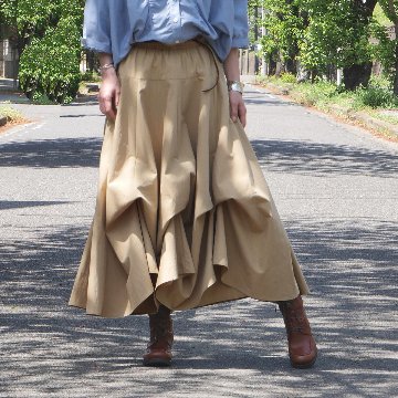 新作【自由にアレンジスカート】軽くて涼しい春夏素材【自由にアレンジスカート】販売枚数1500枚突破＊ファイン～Fine～360度＊どんなコーデも自由自在にアレンジ＊ベージュ＊d-sk2004の画像