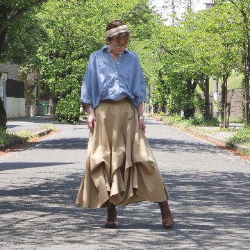 新作【自由にアレンジスカート】軽くて涼しい春夏素材【自由にアレンジスカート】販売枚数1500枚突破＊ファイン～Fine～360度＊どんなコーデも自由自在にアレンジ＊ベージュ＊d-sk2004の画像