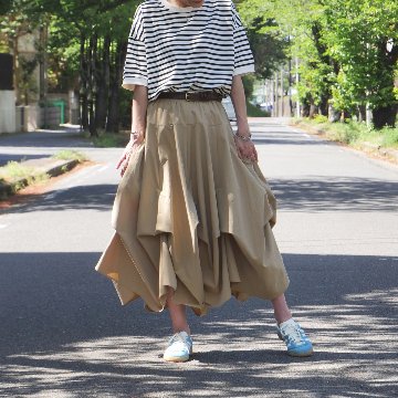 新作【自由にアレンジスカート】軽くて涼しい春夏素材【自由にアレンジスカート】販売枚数1500枚突破＊ファイン～Fine～360度＊どんなコーデも自由自在にアレンジ＊ベージュ＊d-sk2004の画像