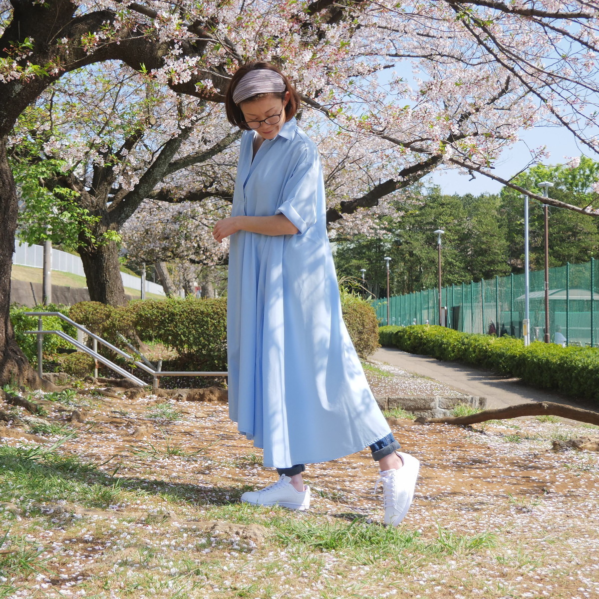着丈2展開＊スキッパー襟＊こなれ感あるゆったりデザイン＊七分袖＊フレアワンピース＊無地＊d-dr2002の画像