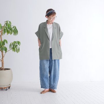 さらり軽やか＊半袖テーラード風ジャケット＊大人の抜け感＊ゆったりドルマン＊シワになりにくい＊体型カバー＊d-jk3006の画像