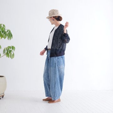 さらり軽やか＊大人のシアーブルゾン＊ドット柄＊シワになりにくい＊透け感＊ライトアウター＊ジップアップ＊d-jk3007の画像