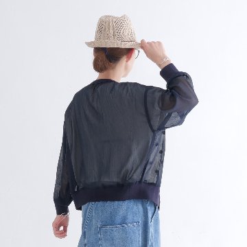 さらり軽やか＊大人のシアーブルゾン＊ドット柄＊シワになりにくい＊透け感＊ライトアウター＊ジップアップ＊d-jk3007の画像