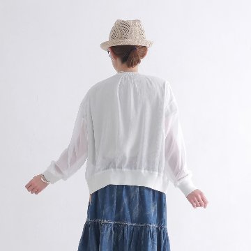 さらり軽やか＊大人のシアーブルゾン＊ドット柄＊シワになりにくい＊透け感＊ライトアウター＊ジップアップ＊d-jk3007の画像