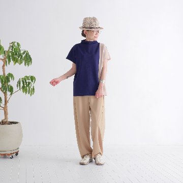 さらり快適＊ゆったりワイドパンツ＊テーパードシルエット＊着丈2サイズ＊ストレッチ＊シワになりにくい＊d-pn3004の画像