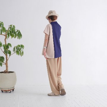 さらり快適＊ゆったりワイドパンツ＊テーパードシルエット＊着丈2サイズ＊ストレッチ＊シワになりにくい＊d-pn3004の画像