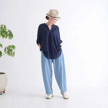 さらり快適＊ゆったりワイドパンツ＊テーパードシルエット＊着丈2サイズ＊ストレッチ＊シワになりにくい＊d-pn3004の画像