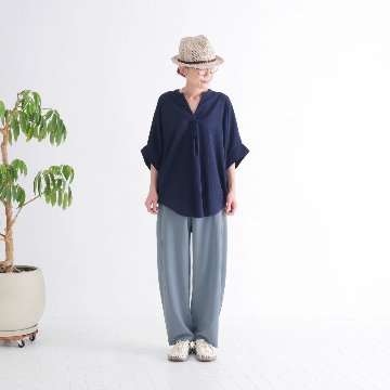 さらり快適＊ゆったりワイドパンツ＊テーパードシルエット＊着丈2サイズ＊ストレッチ＊シワになりにくい＊d-pn3004の画像