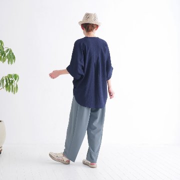 さらり快適＊ゆったりワイドパンツ＊テーパードシルエット＊着丈2サイズ＊ストレッチ＊シワになりにくい＊d-pn3004の画像