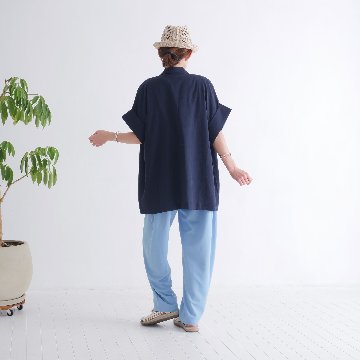 さらり快適＊ゆったりワイドパンツ＊テーパードシルエット＊着丈2サイズ＊ストレッチ＊シワになりにくい＊d-pn3004の画像