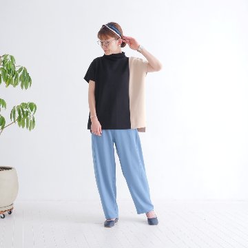 さらり快適＊ゆったりワイドパンツ＊テーパードシルエット＊着丈2サイズ＊ストレッチ＊シワになりにくい＊d-pn3004の画像