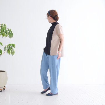 さらり快適＊ゆったりワイドパンツ＊テーパードシルエット＊着丈2サイズ＊ストレッチ＊シワになりにくい＊d-pn3004の画像