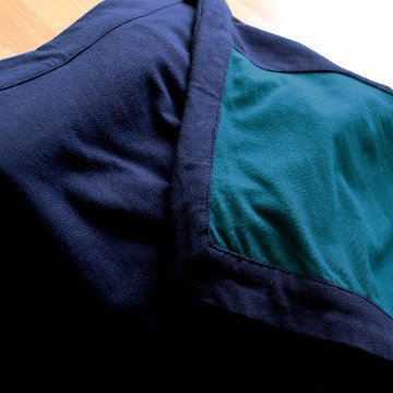 無地×配色＊ちょっと個性的なポンチョ風＊ゆったりトップス＊ワイドスリーブ＊綿100％＊d-tp532の画像