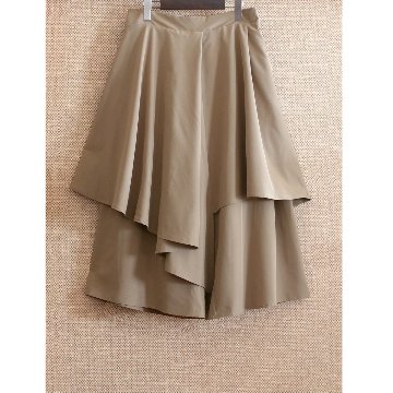 個性的なレイヤードスタイル＊アシンメトリー＊重ね着風ワイドボトム＊ゆったりパンツ＊d-pn3005の画像