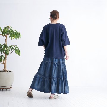 ゆったりワイドシルエット＊ドルマン風＊7分袖カットソー＊綿100％＊サイドスリット＊d-tp506の画像