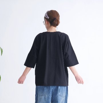 ゆったりワイドシルエット＊ドルマン風＊7分袖カットソー＊綿100％＊サイドスリット＊d-tp506の画像