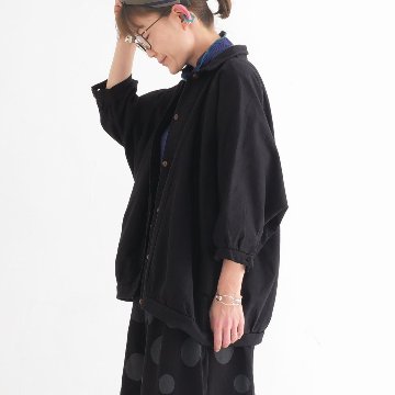 ビッグシルエット＊裏面起毛＊7分袖＊ゆったりシャツジャケット＊ドルマン風＊綿素材＊d-tp503-wの画像